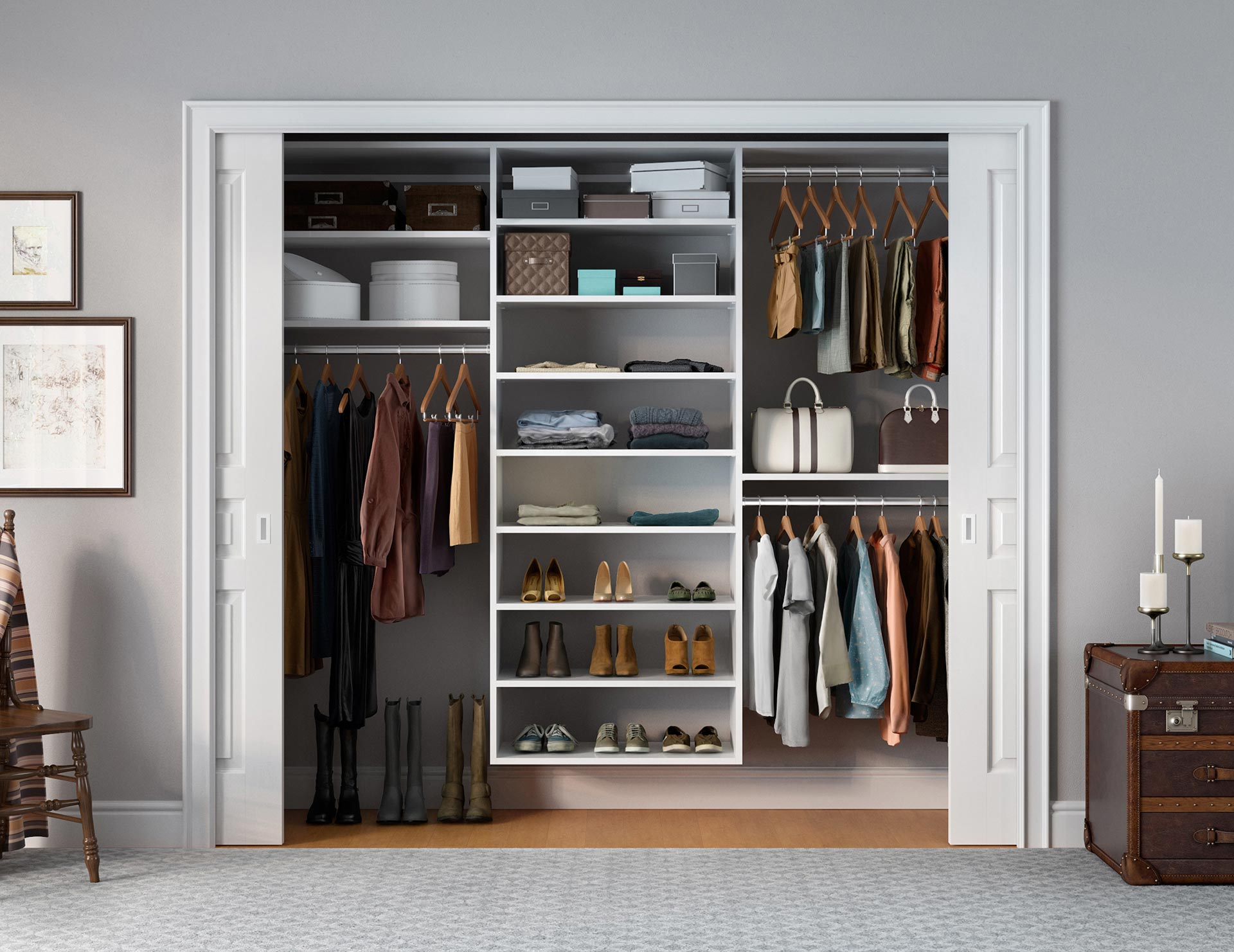 Reach In Closet Systems  Reach-In Closet Designs  California Closets