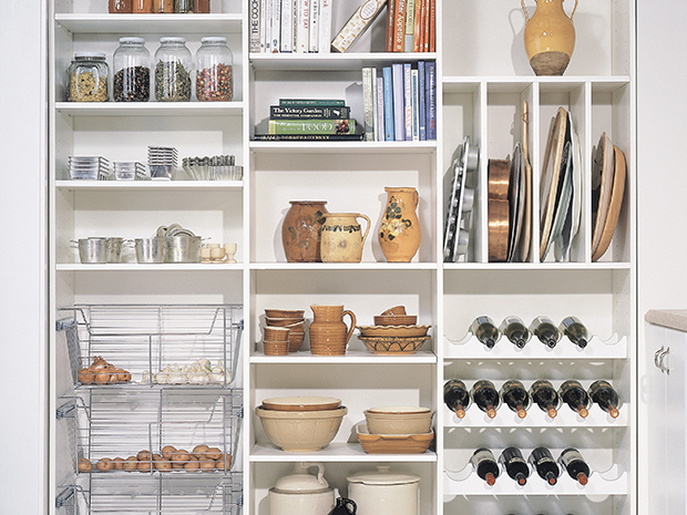 California Closets Greater Phoenix: Custom Pantry Storage Solution with Baskets, Shelves & Wine Racks