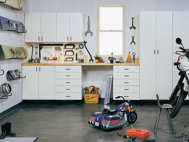 California Closets Pasadena-Garage Custom Workbench with Storage