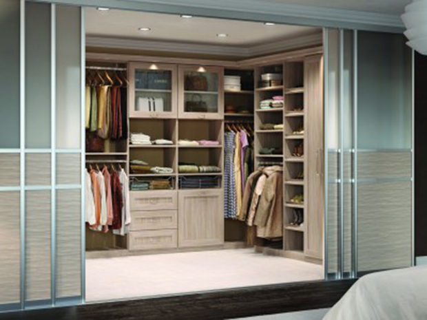 California Closets San Francisco - Walk-In Closet with Custom Sliding Doors