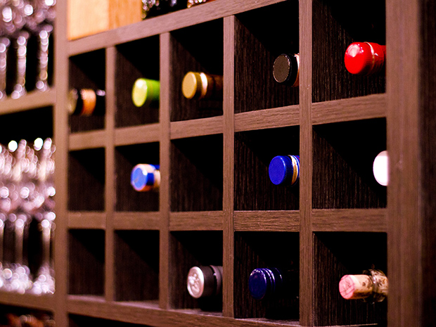 California Closets New Orleans - Custom Wine Bar Storage Cubbies