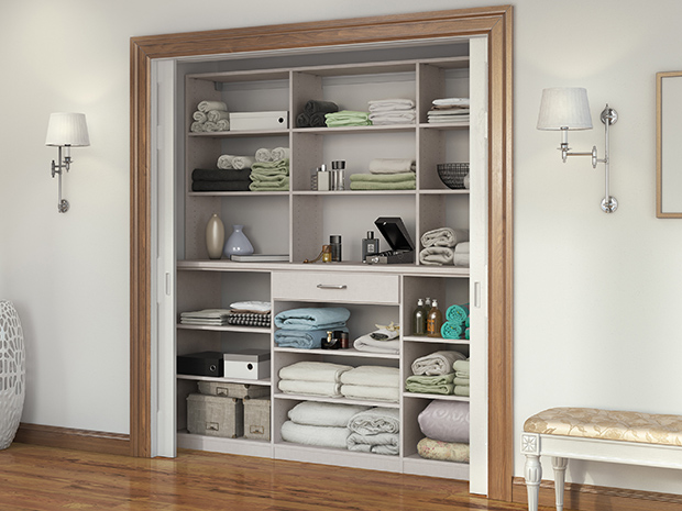 Linen closet store with doors